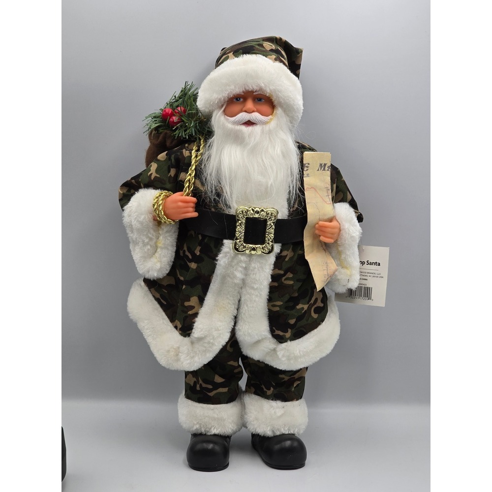 Midwood Brands Camo Santa Claus Figurine 15" Green Brown New Tactical Hunting